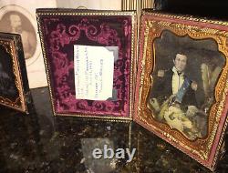 1/4 Daguerreotype Captain Samuel Wilkes Confederate Civil War Soldier KIA + WIFE