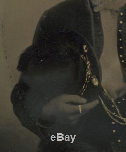 1/4 Plate Civil War Tintype of Union Soldier with Slouch Hat