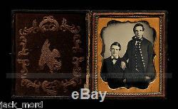 1/6 Daguerreotype Civil War Soldier & Partner Patriotic Case