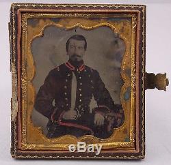 1/6 Plate Civil War Colorized Tintype Picture of Soldier with Letter (#2755)