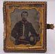 1/6 Plate Civil War Colorized Tintype Picture of Soldier with Letter (#2755)