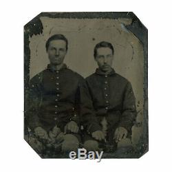 1/6 Plate Civil War Tintype of Two Union Soldiers Possible Brothers