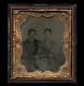 1/6 Tintype Photo Civil War Soldier & His Wife Holding Hands