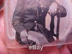 1/9 Plate Ambrotype Photograph Pre-Civil War Soldier withDRAGOON Hat REALLY CLEAR