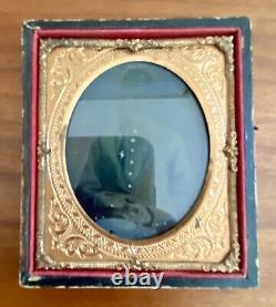 1/9th Ambrotype Photograph Civil War Confederate Soldier Calvary 1860's