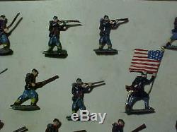 17 MIB 1950s UNION CIVIL WAR Toy Lead SOLDIERS Meagers ZOUAVES by S. A. Sculpture