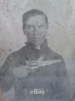 1800's US Civil War Soldier Daguerreotype Photograph Gutta Percha Frame