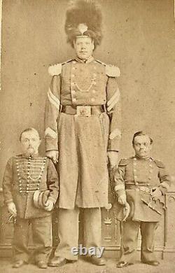 1800s Civil War Era Photo Midget Dwarf Man In Uniform Antique Circus Side Show