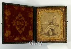 1800s Civil War Union Army Soldier Sergeant Carte de Visite CDV Photograph Case