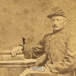 1800s Civil War Union Army Soldier Sergeant Carte de Visite CDV Photograph Case