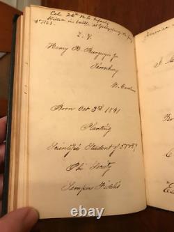 1858-1860 University North Carolina Autograph Book Confederate CIVIL WAR Soldier