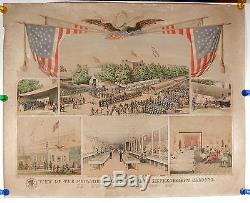 1860'S CIVIL WAR CHROMOLITHOGRAPH OF VOLUNTEER REFRESHMENT SALOON / SOLDIERS