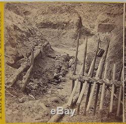 1860's CIVIL WAR STEREOVIEW PHOTO OF DEAD CONFEDERATE SOLDIERS AT FORT MAHONE