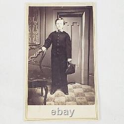 1860's Civil War CDV Studio Photo? UNION SOLDIER Young Boy with Hat & Uniform
