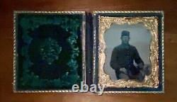 1860's Civil War Soldier In Uniform AMBROTYPE TINTYPE Photograph