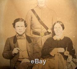 1860's Photograph of Civil War Soldier with Parents