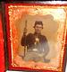 1860s CASED CIVIL WAR TINTYPE PHOTOGRAPH OF YOUNG UNION ARMY SOLDIER With RIFFLE