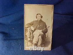 1860s CIVIL WAR CDV Photo CONFEDERATE SOLDIER In Uniform w SWORD Winchester