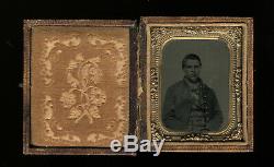 1860s CIVIL WAR SOLDIER Cased Ambrotype Photo