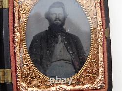 1860s Civil War Soldier 1/16th Plate Tintype U. S. Union Army Photograph PH0