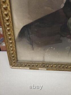 1860s Civil War Union Soldier Large Framed Crayon Portrait Photo Please READ