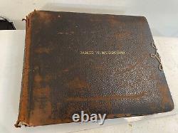 1860s POSEN LEATHER PHOTO ALBUM withFAMILY & CIVIL WAR SOLDIER CABINET PHOTOS 60pc