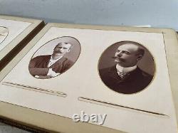 1860s POSEN LEATHER PHOTO ALBUM withFAMILY & CIVIL WAR SOLDIER CABINET PHOTOS 60pc