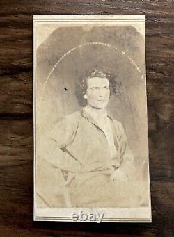 1860s Tennessee CDV Photo Man w Long Hair Civil War Soldier