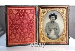 1860s Tintype Photo Civil War Soldier 70TH OHIO Infantry with Newspaper Clipping