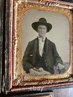 1860s Tintypes ID'd Civil War Soldier & Wife Missouri or Arkansas