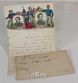 1861 CIVIL War Soldiers Letter On Patriotic Letter Sheet With Original Envelope