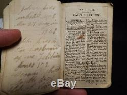 1861 Civil War NT Bible. Soldier ID'd Bible, injured in battle. Complete. Signed