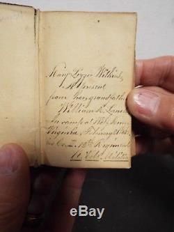 1862 Civil War Bible NT Soldiers William R. Lynch of VT Volunteer Militia