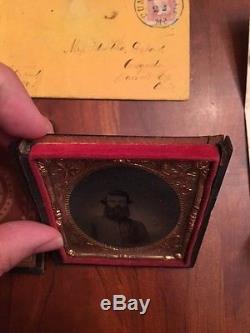 1862 Lot of Civil War Soldier Tintype Letters Stamp, OHIO 126th Infantry, Co. B