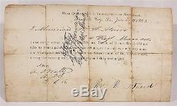 1863 CONFEDERATE STATES CIVIL WAR POW PAROLE OATH SIGNED By UNION SOLDIER 4th MA
