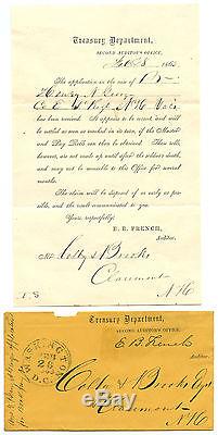 1863 Civil War Back Pay Document Application for Dead Soldier Original Envelope