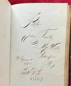 1863 Eastman Business College Autograph Book Signed By Some CIVIL War Soldiers