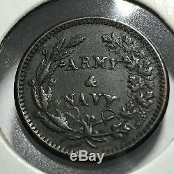 1863 IRONCLAD With SOLDIER ARMY & NAVY 257/311 CIVIL WAR TOKEN
