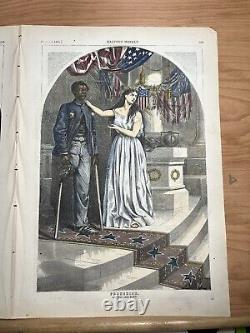 1863 Th. Nast CIVIL War African American Soldier Hero Harper's Weekly