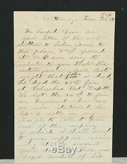 1864 Civil War 2 pg Letter From Soldier Notifying a Father of His Son's Death