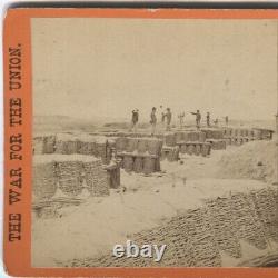 1865 CIVIL WAR STEREOVIEW OF FORT SEDGWICK With UNION SOLDIERS ON THE BREASTWORKS