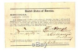 1865 Civil War Oath of Allegiance of former CSA SOLDIER, Campbell Cty, Georgia