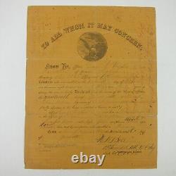 1865 Civil War Soldier Discharge Paper Document George W. Voglar Indiana 124th