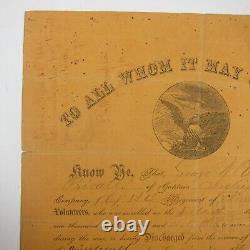 1865 Civil War Soldier Discharge Paper Document George W. Voglar Indiana 124th