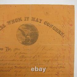 1865 Civil War Soldier Discharge Paper Document George W. Voglar Indiana 124th