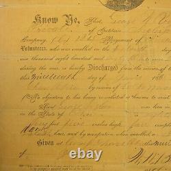 1865 Civil War Soldier Discharge Paper Document George W. Voglar Indiana 124th