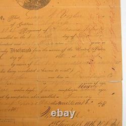 1865 Civil War Soldier Discharge Paper Document George W. Voglar Indiana 124th