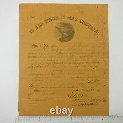 1865 Civil War Soldier Discharge Paper Document George W. Voglar Indiana 124th