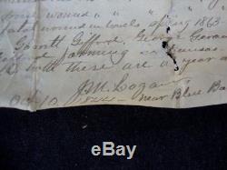 1865 U. S. Civil War Leather Cartridge Cap Box Pick Signed Letter Union Soldier
