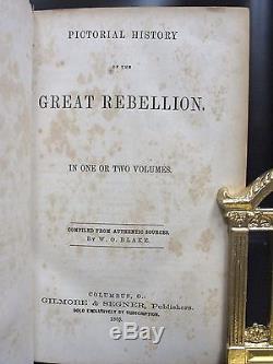 1866 CIVIL WAR Antique Leather Set AMERICAN HISTORY Great Rebellion Soldier vtg